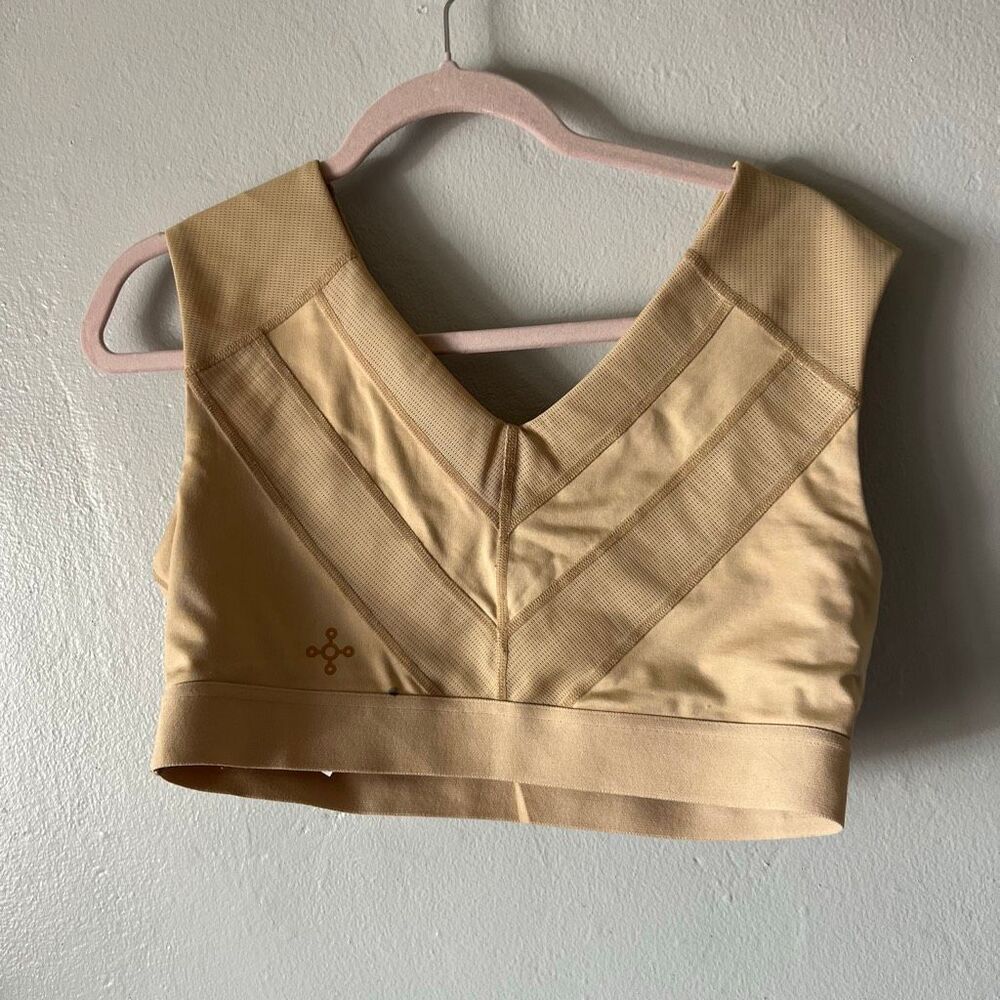 Tommie Copper Sports Bra Womens Medium Beige Shoulder Support Znergy Compression